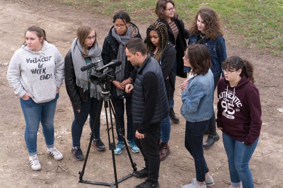 Image du tournage « À juste titre » par des élèves de 1ère du lycée Michelet