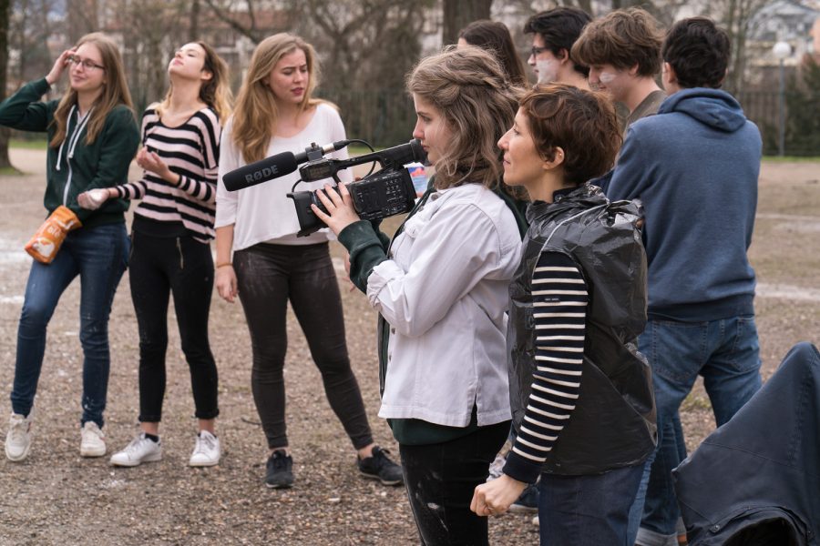 Image du tournage « À juste titre » par des élèves de 1ère du lycée Michelet