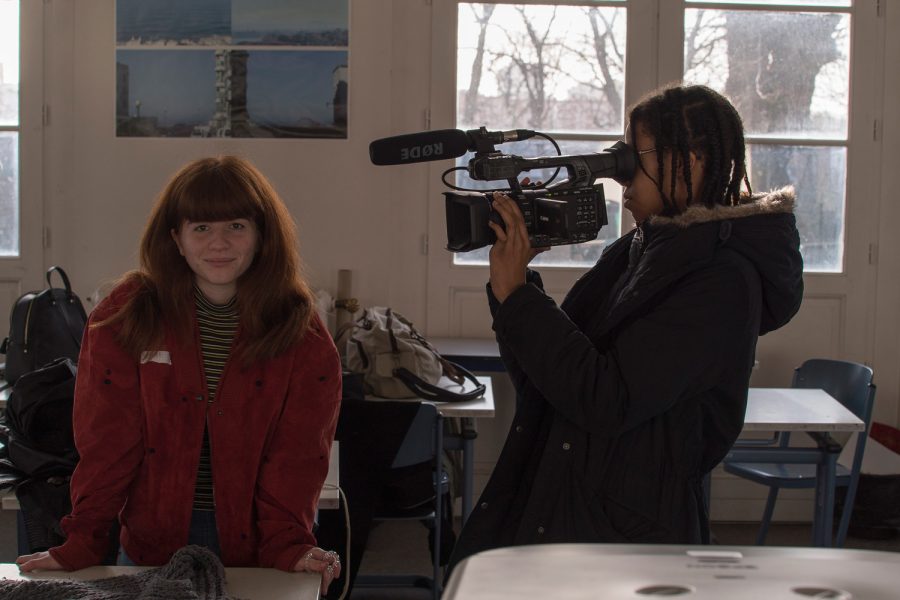 Image du tournage « À juste titre » par des élèves de 1ère du lycée Michelet