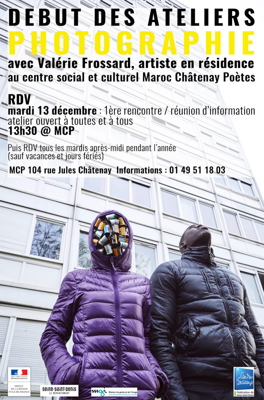 Démarrage des ateliers au centre social et culturel Maroc Châtenay Poètes à Pierrefitte avec Valérie Frossard