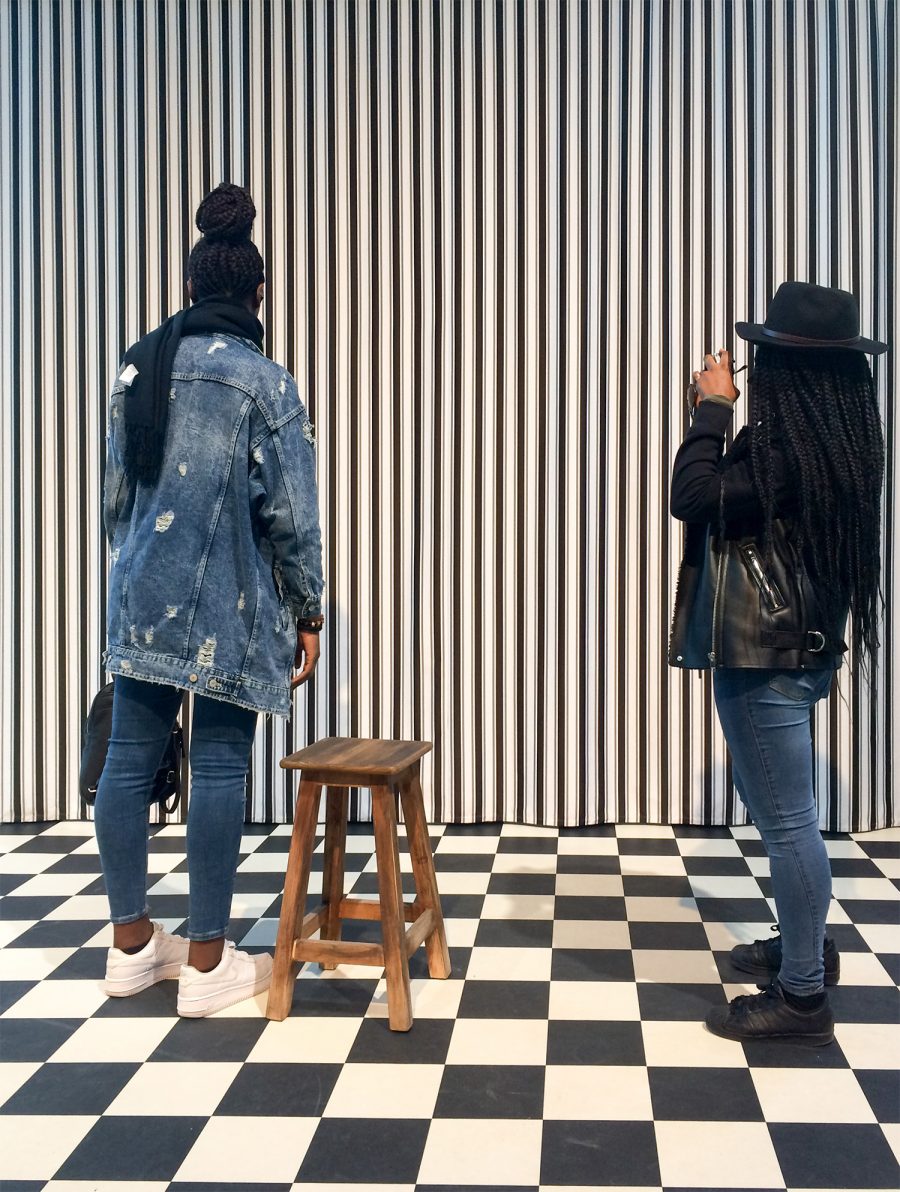 Visite de l'expo de Malick Sidibe à la Fondation Cartier avec les membres du centre social Ambroise-Croizat à Pierrefitte